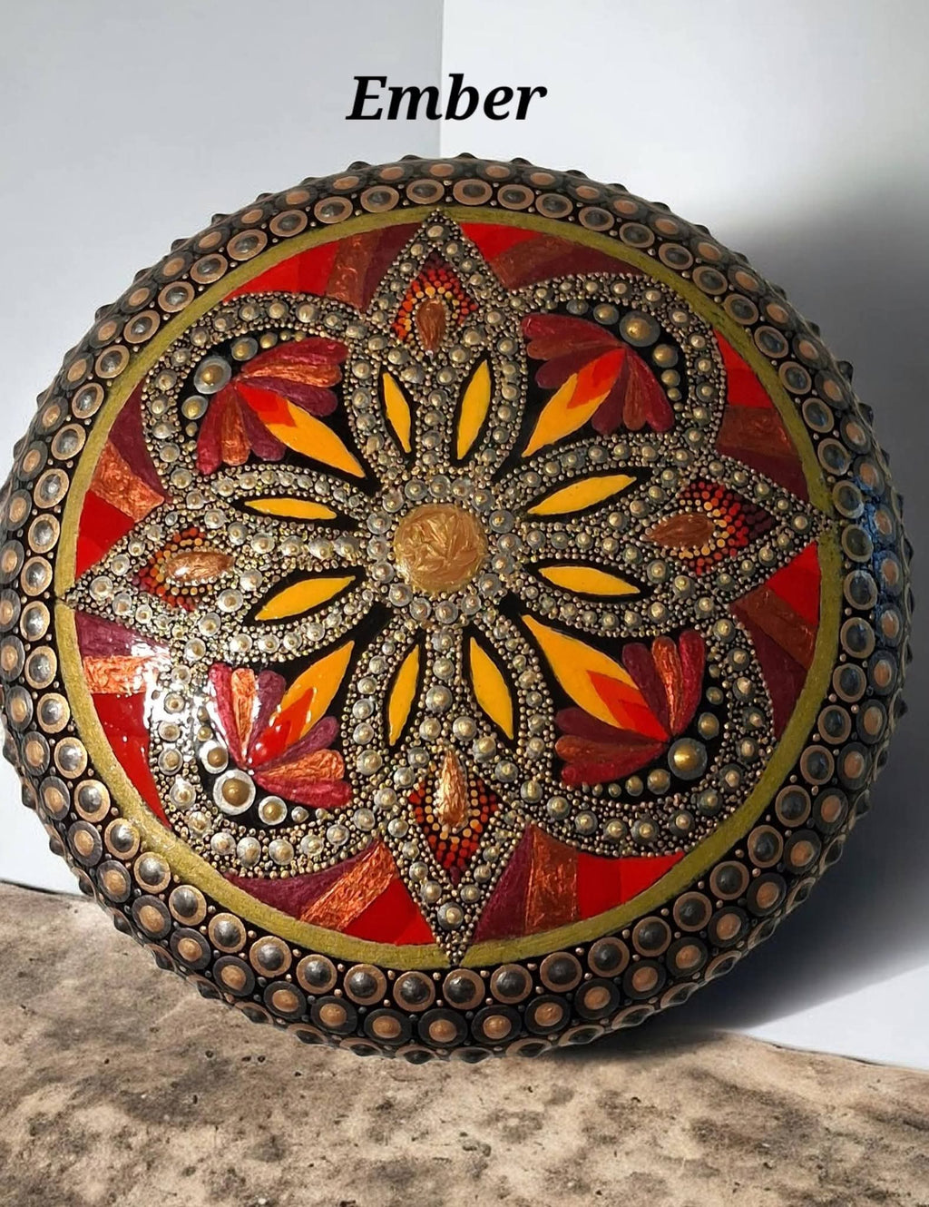 "Ember" 6" Mandala Stone
