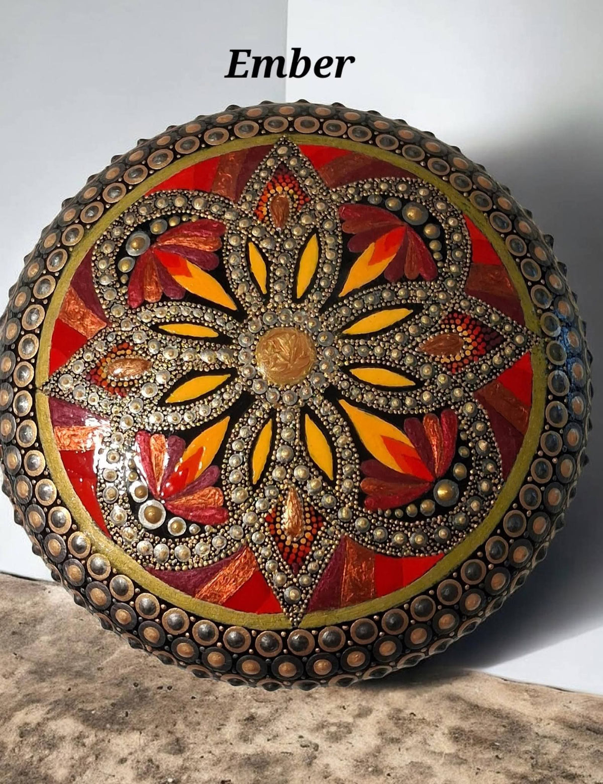 "Ember" 6" Mandala Stone