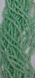 Size 13/0 Charlotte cut seed beads  Green Ceylon OP full hank