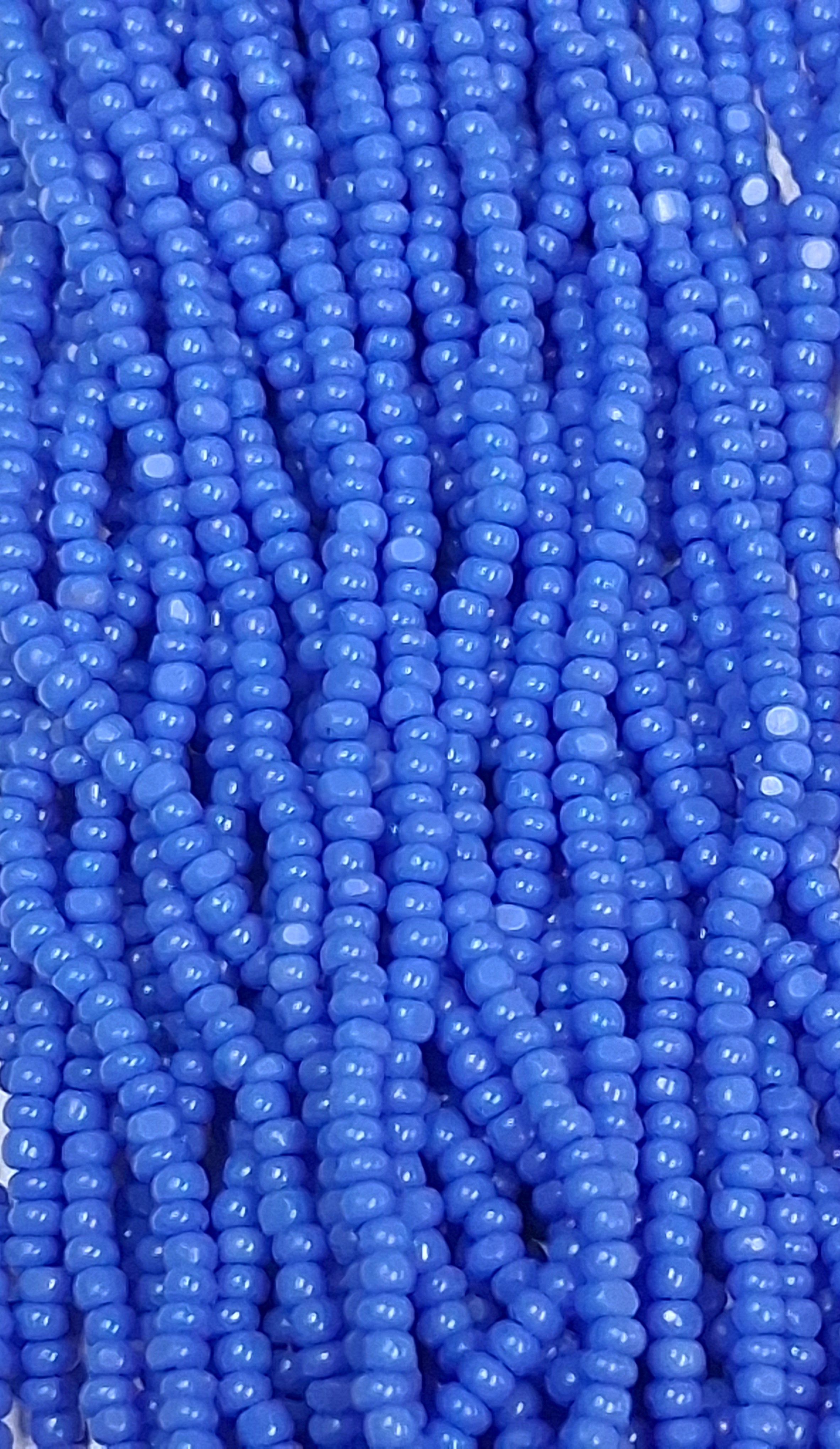 Size 13/0 Charlotte cut seed beads Med. Blue OP full hank