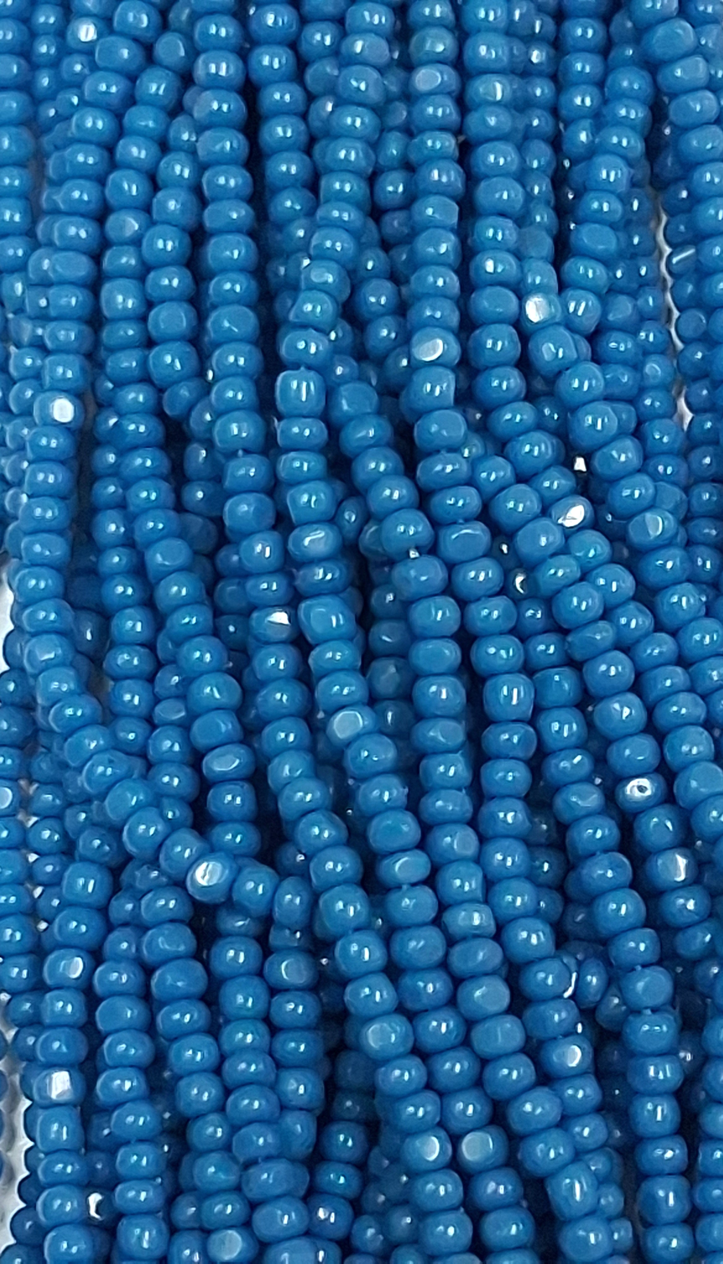 Size 13/0 Charlotte cut seed beads Steel Blue OP full hank
