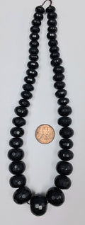 Black Onyx Faceted Graduated Rondelles 7x 20 mm 5,5 inch strand