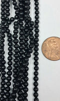 4mm Round Black Onyx 7.5 inch strand