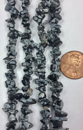 Snowflake Obsidian Chips   36 inch strand