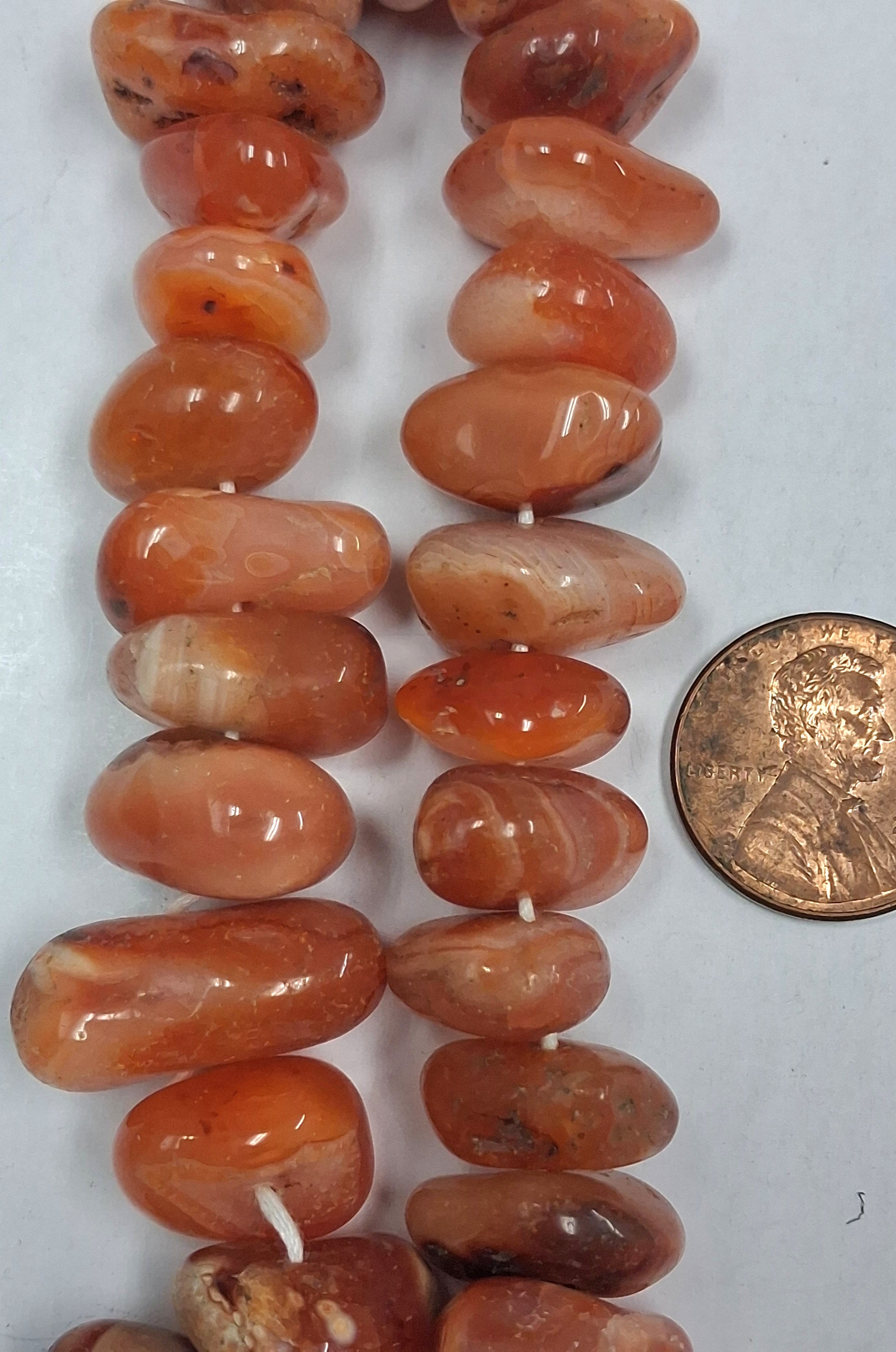Carnelian nuggets 8 inch strand