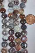Botswana Agate 10 mm Coins   7 inch strand