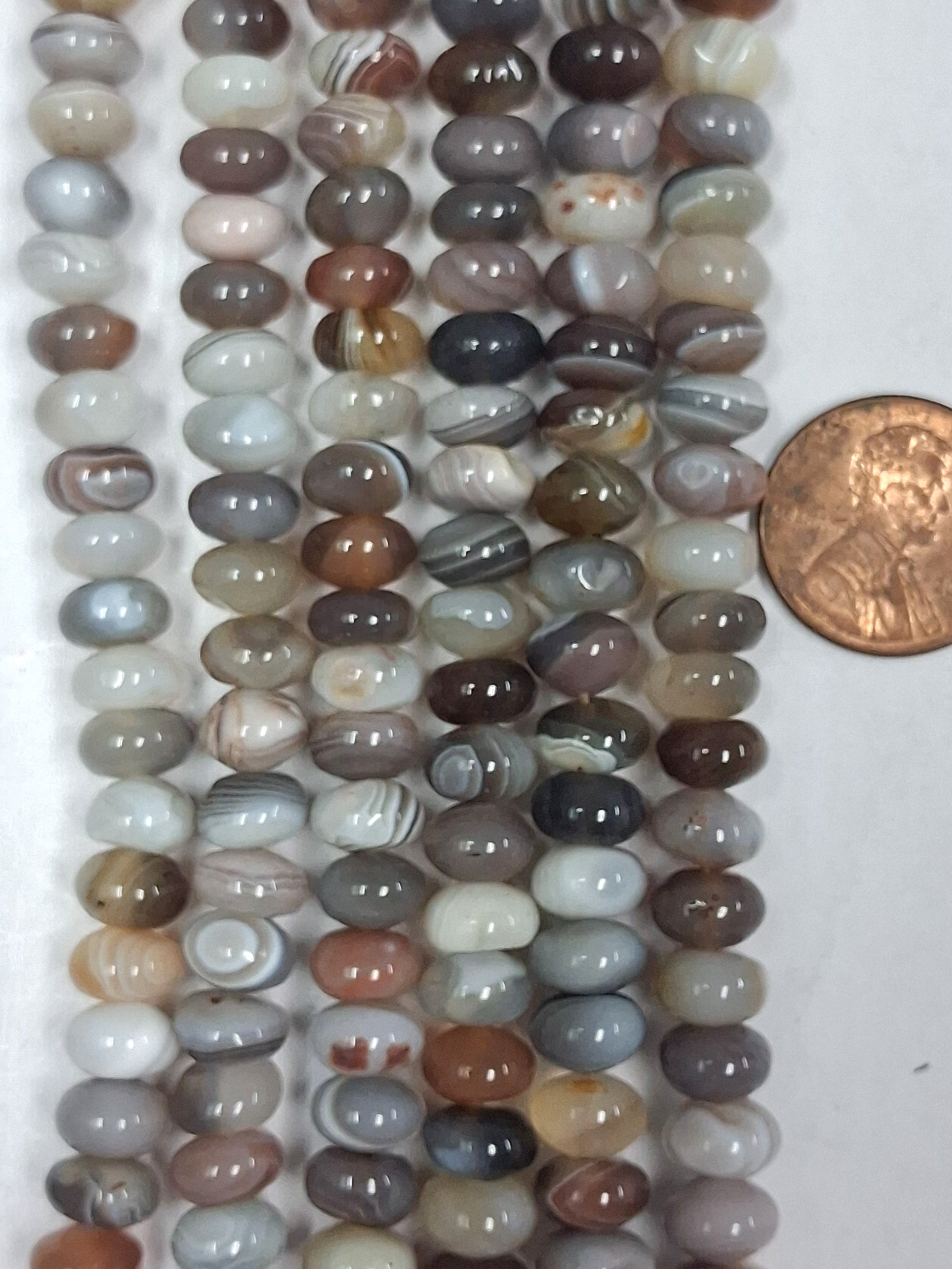 Botswana Agate  8x5 MM  Rondelle  8 inch strand