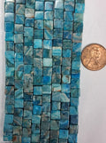 Larimar Crazy Lace Agate 6mm Cubes  8 inch strands