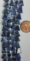 Sodalite  Triangle  11x7 mm  7.5  inch strand