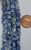Dumortierite Pebbles beads 8 inch strand