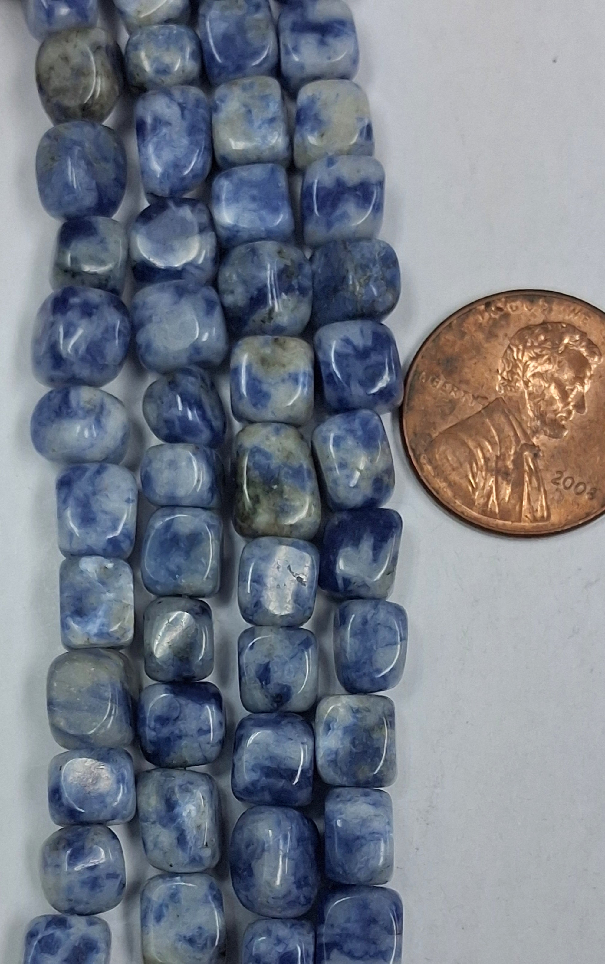 Dumortierite Pebbles beads 8 inch strand