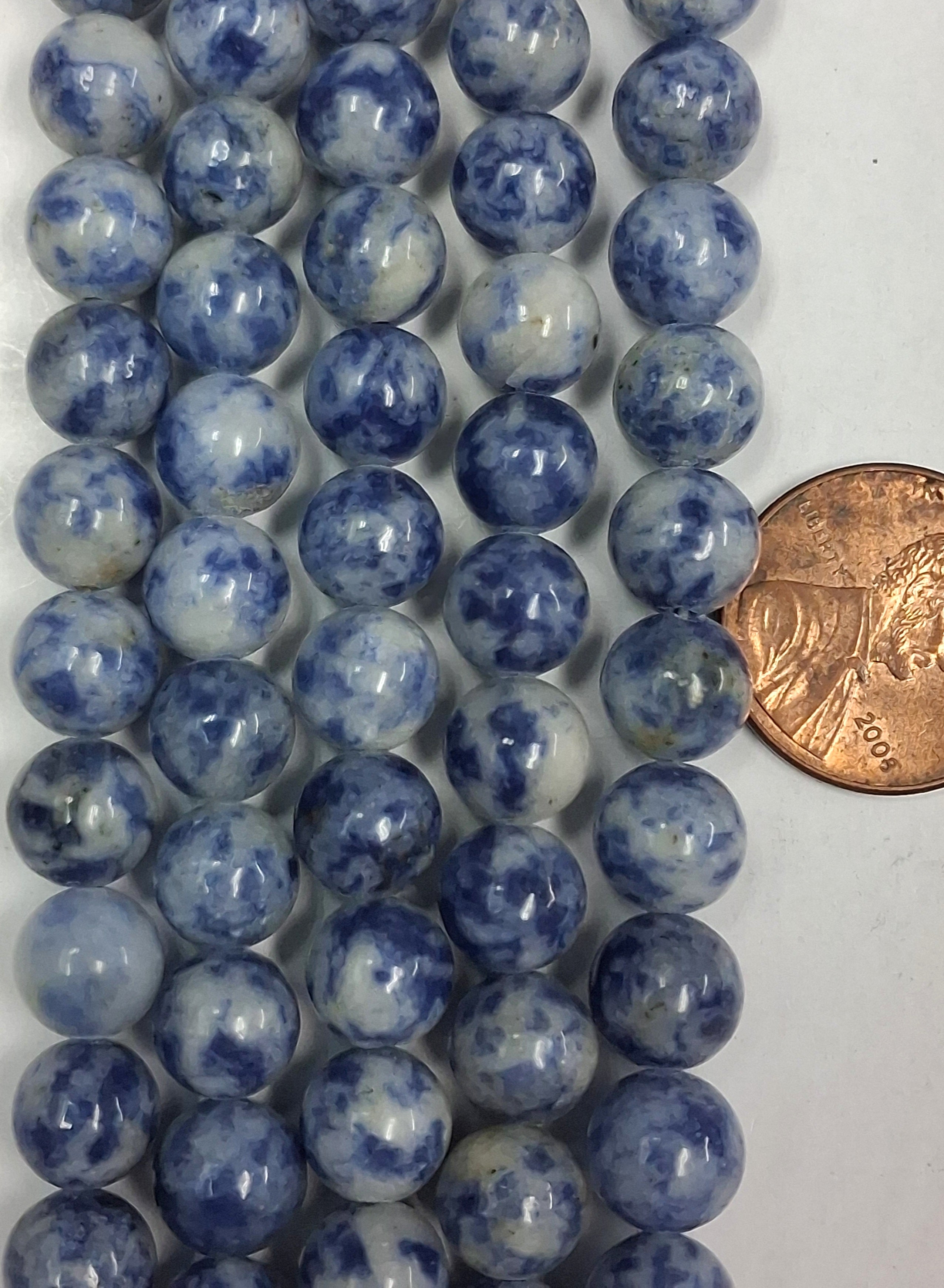 Dumortierite 8mm round beads 8 inch strand