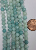 Amazonite 8 mm round beads   8 inch strand