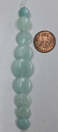 Amazonite graduated overlapping coin beads 9 pcs