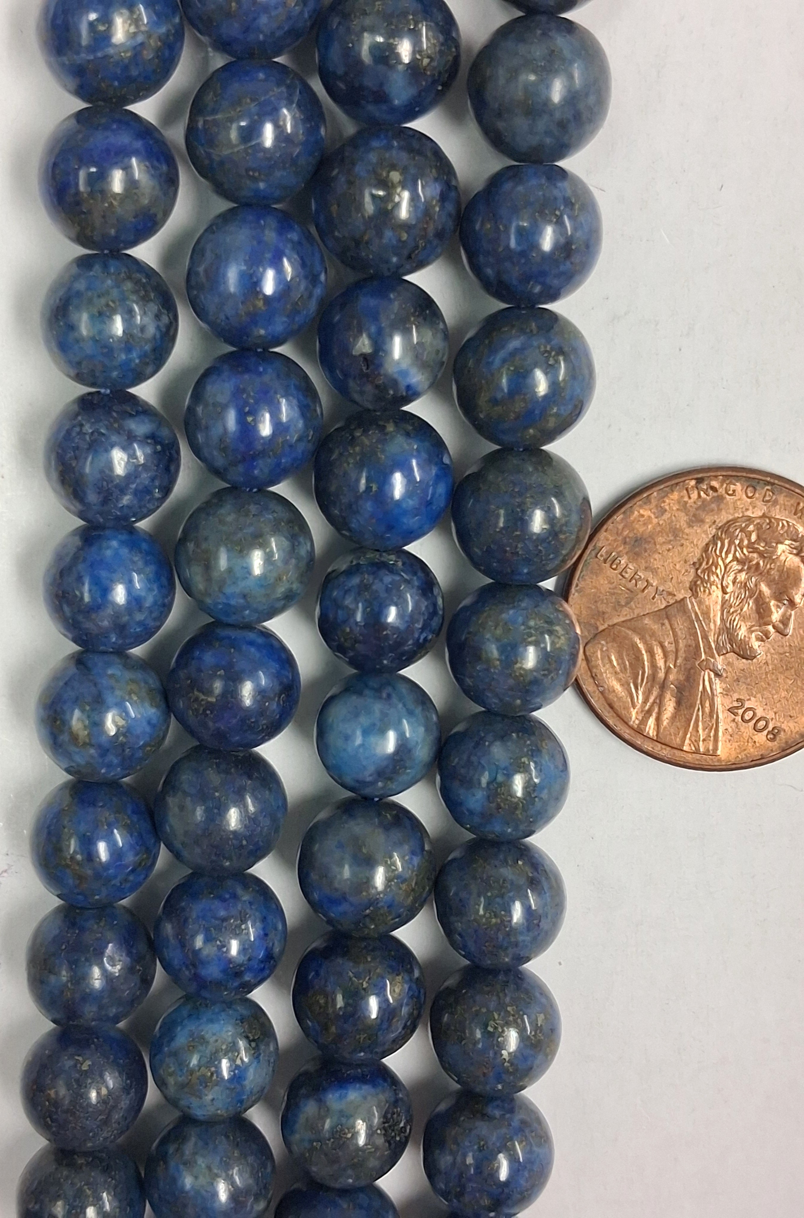 Lapis Lazuli  A+ 8 mm Round Beads   8 inch strand