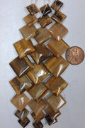 Tiger eye A+ Graduated Overlapping squares, 9 pcs