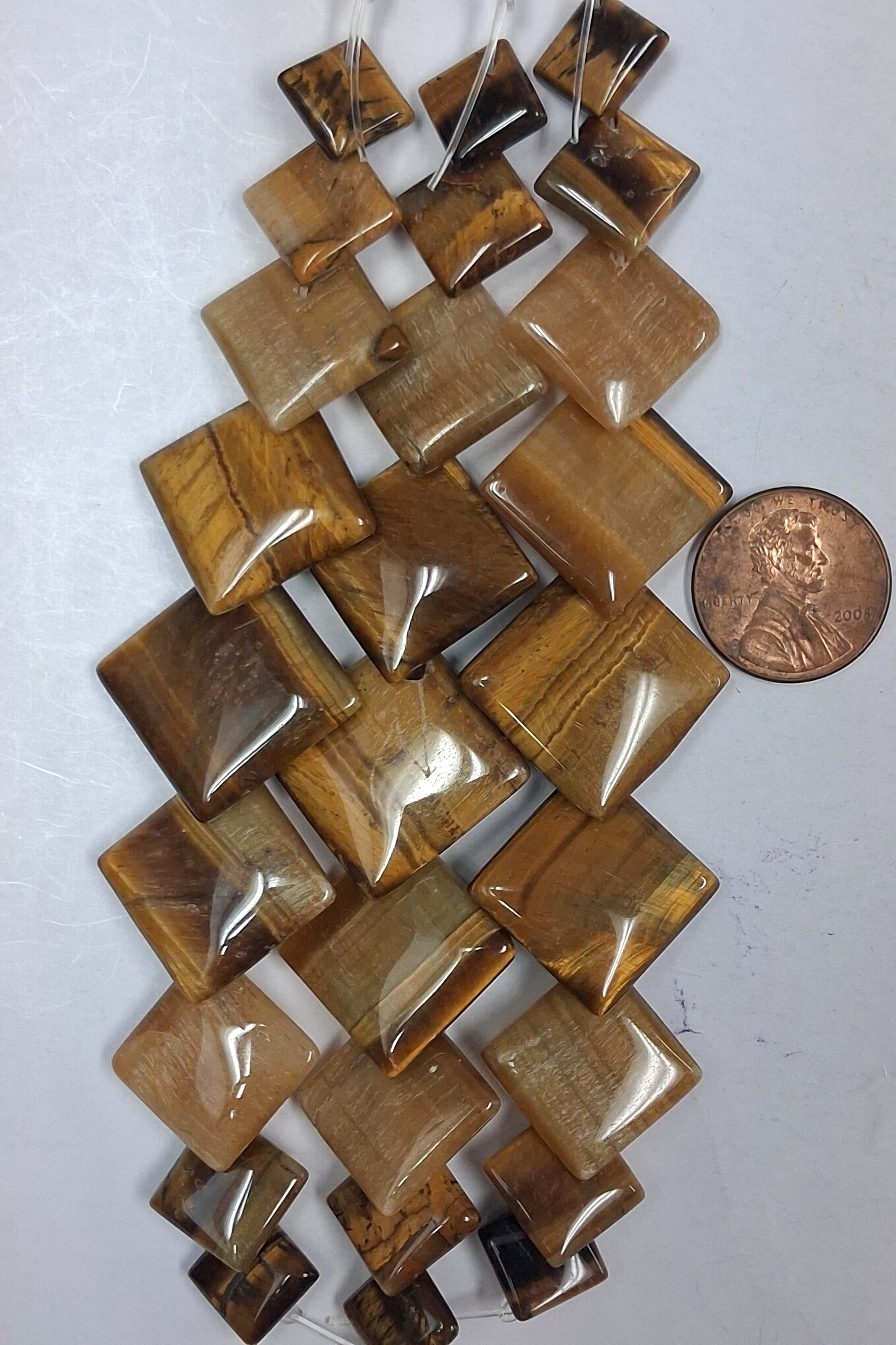 Tiger eye A+ Graduated Overlapping squares, 9 pcs