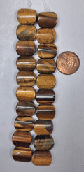 Tiger Eye   Double Drilled Oval 12x16 mm  10 pcs