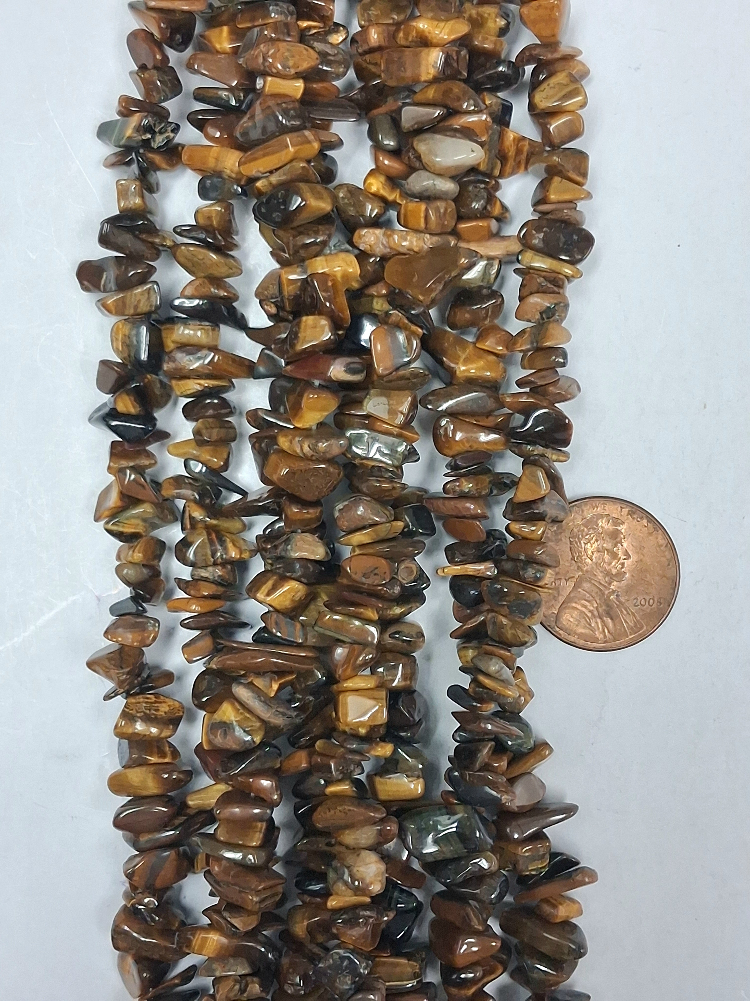 Tiger eye  chips  36 inch strand