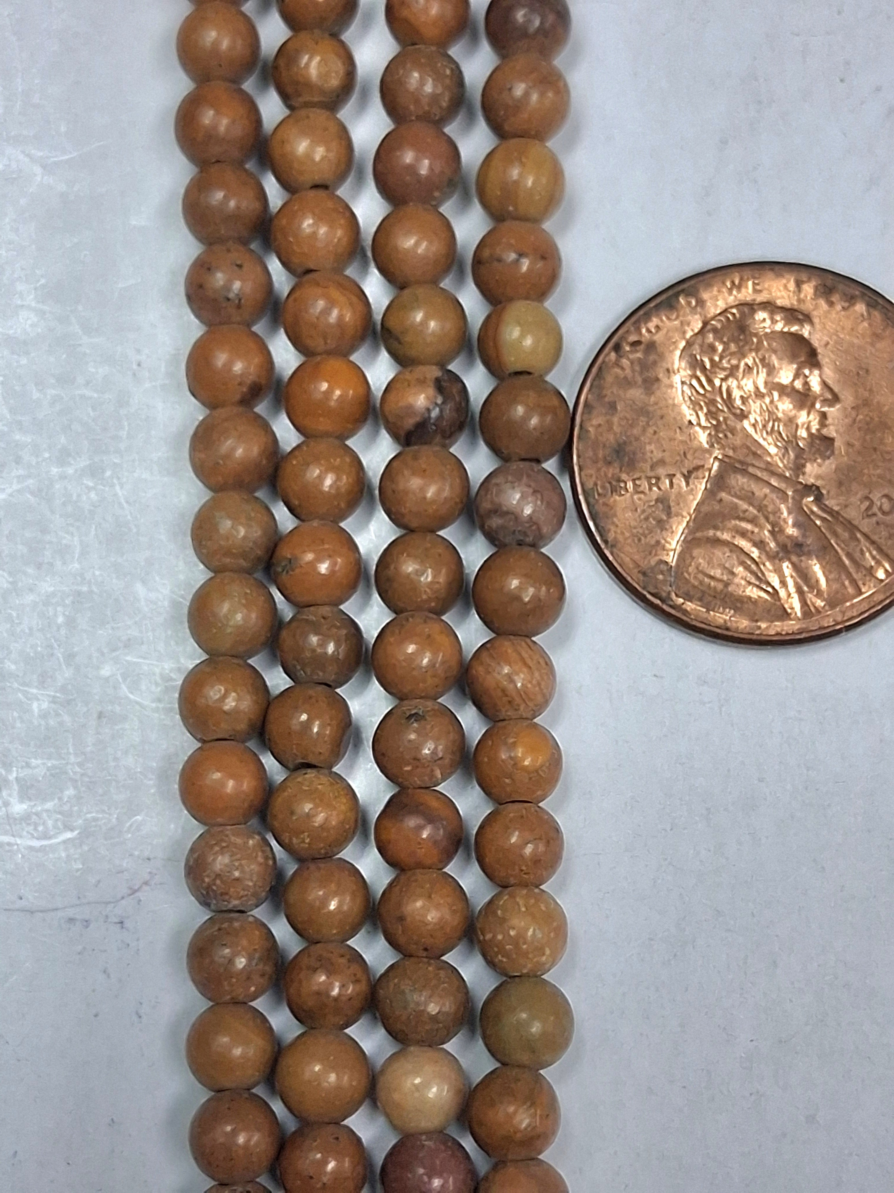 Chinese Picture Jasper   6mm round beads    8 inch strand