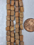 Picture Jasper   Irregular  tube beads   8 inch strand