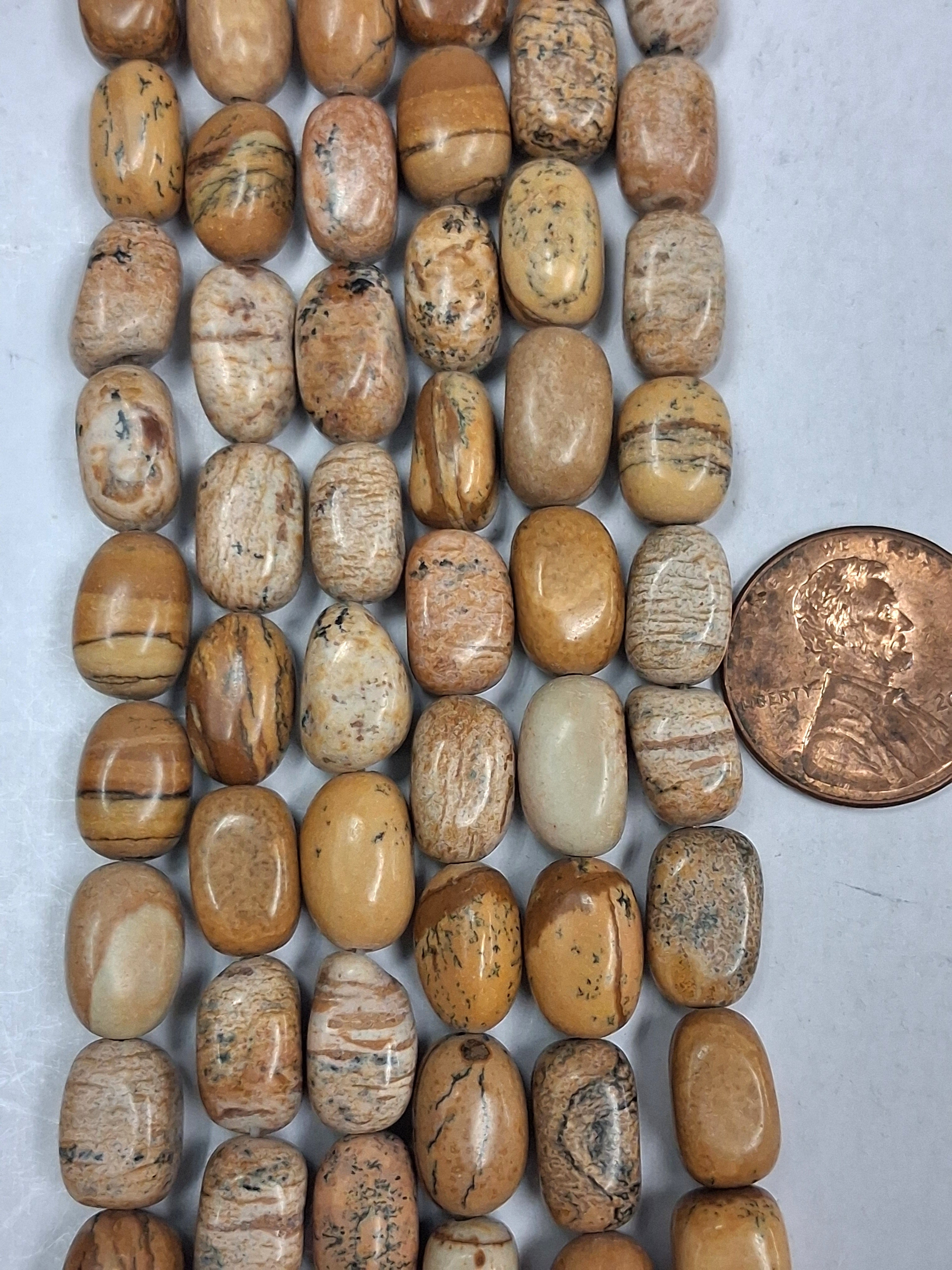 Picture Jasper     8 x12 mm Nuggets   8 inch strands