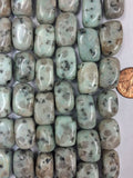 Kiwi Jasper  17x20mm Nuggets   8 inch strand