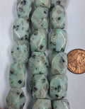 Kiwi Jasper  11x18mm Faceted Nuggets   8 inch strand