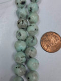 Kiwi Jasper  10 mm round beads    8 inch strand