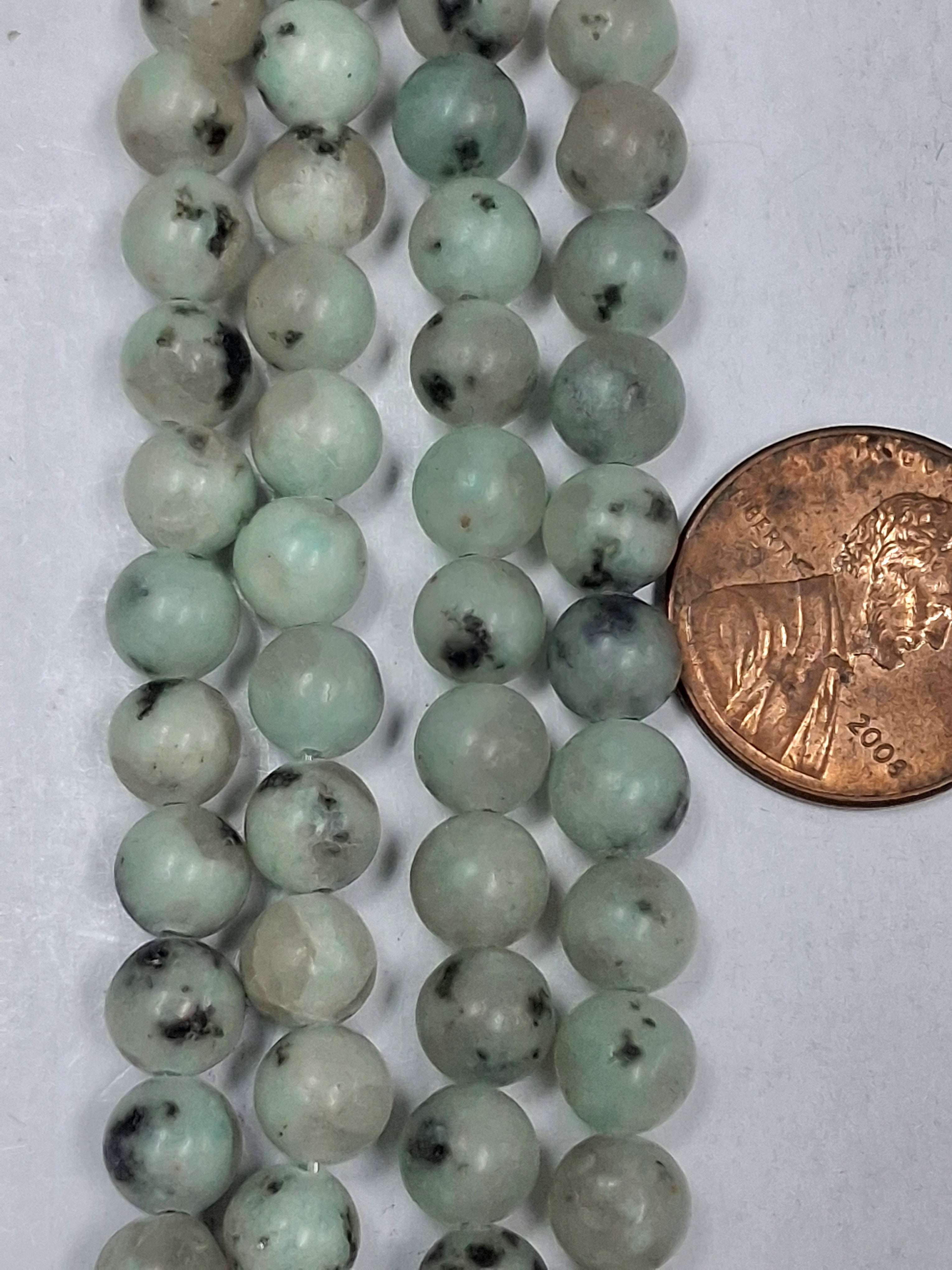 Kiwi Jasper  6 mm round beads    8 inch strand