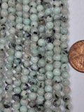 Kiwi Jasper  4 mm round beads    8 inch strand