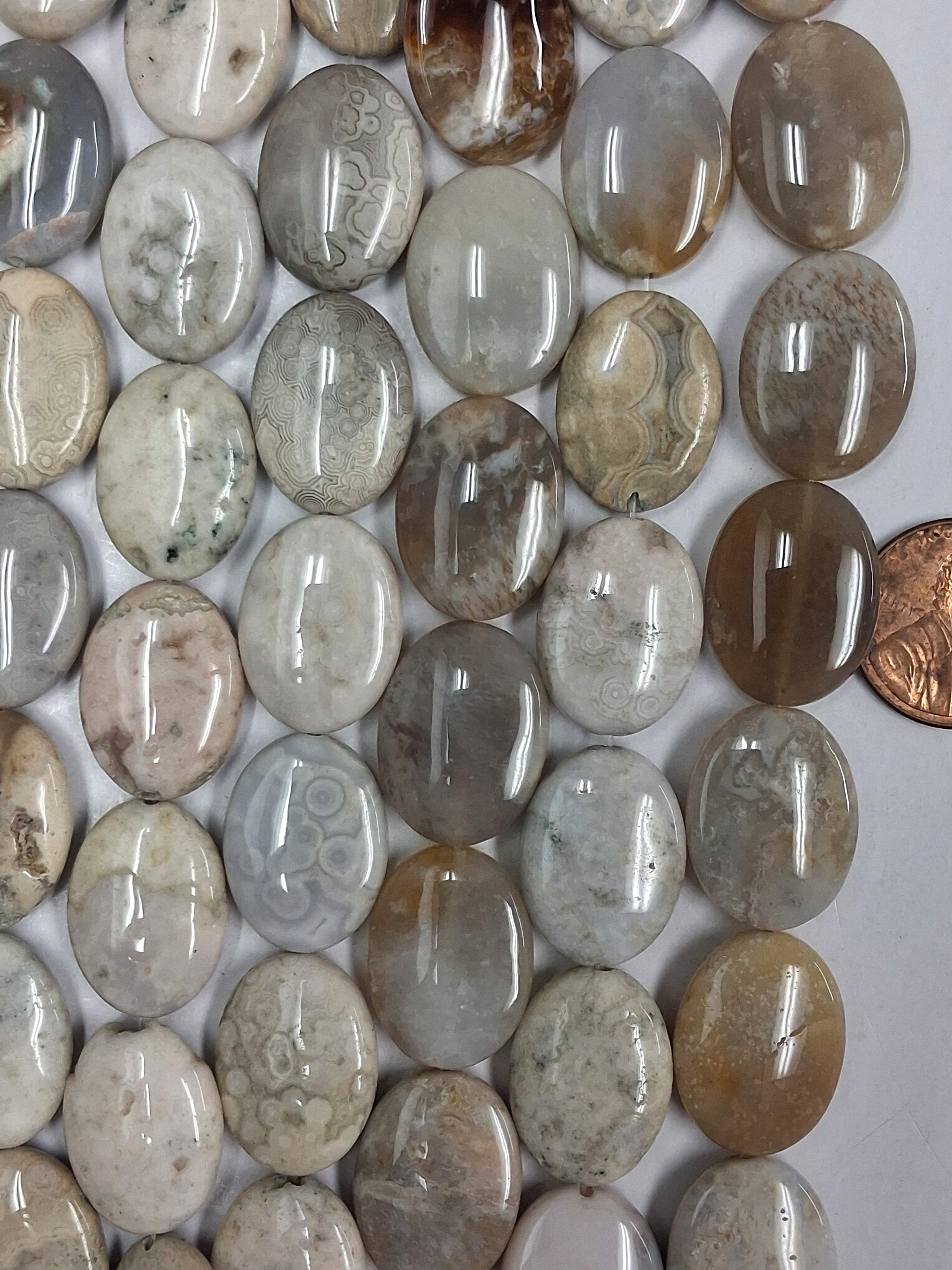 Ocean jasper   18x25 mm Oval beads   8 inch strand