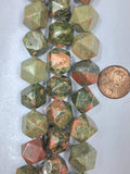 Unakite Nuggets   12 X12 mm   8inch strand