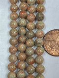 Autumn Jasper   6mm Round Beads   8 inch strand