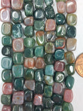 Fancy Jasper   7-9 mm Pebbles   8 inch strand
