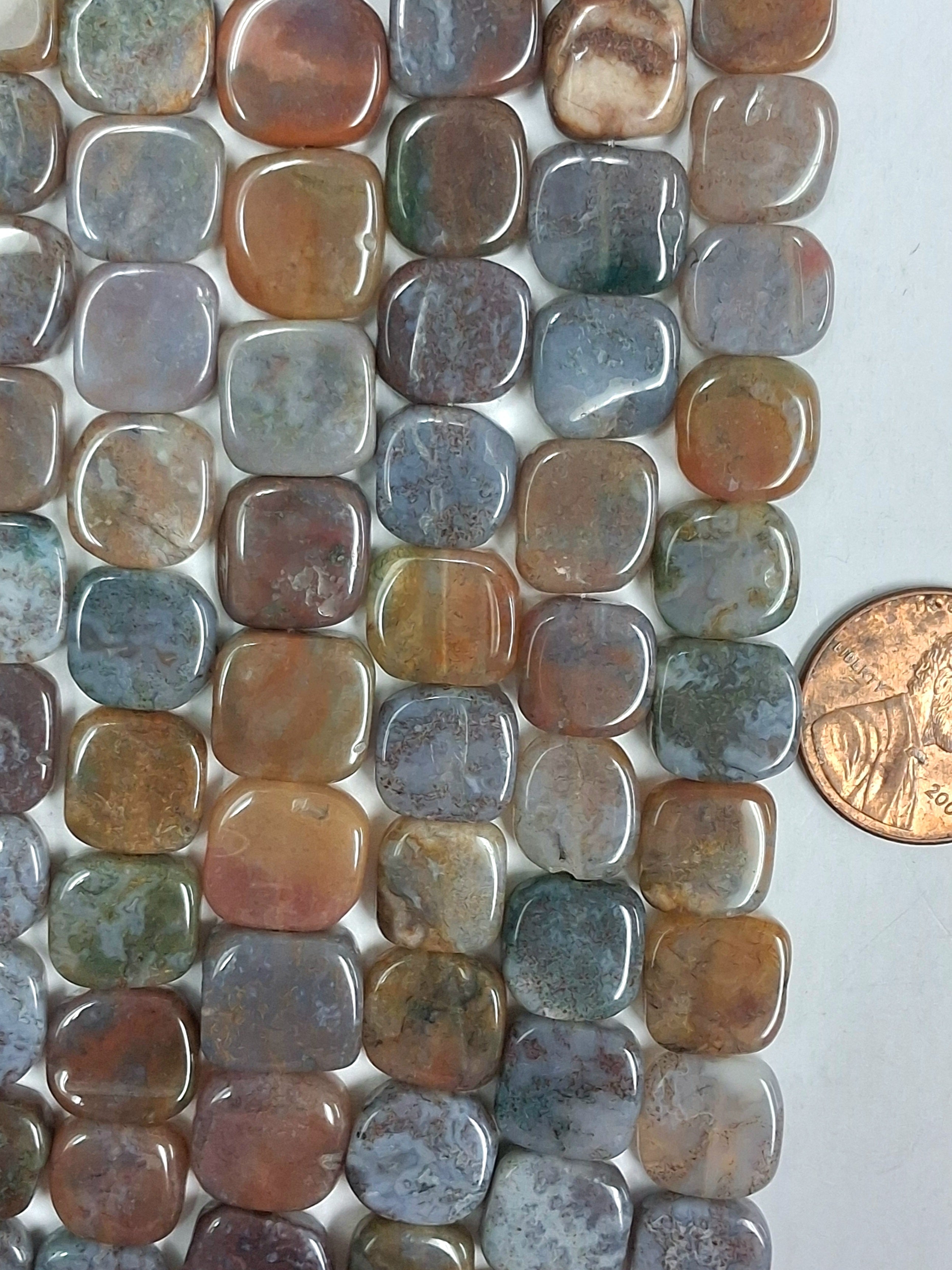 Fancy Jasper   10 mm Square Beads   8 inch strand