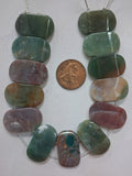 Fancy Jasper   Double Drilled oval 24 mm beads  13 pcs