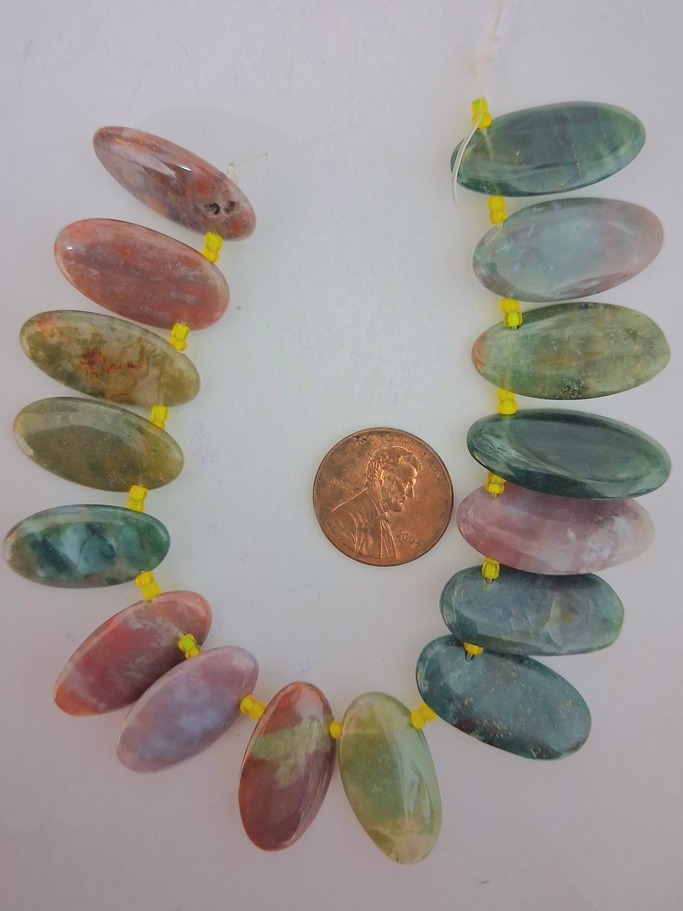 Fancy Jasper   Overlapping Oval 13 x25 mm beads  16 pcs