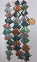Fancy Jasper   Graduating Overlapping Square  beads  11 pcs