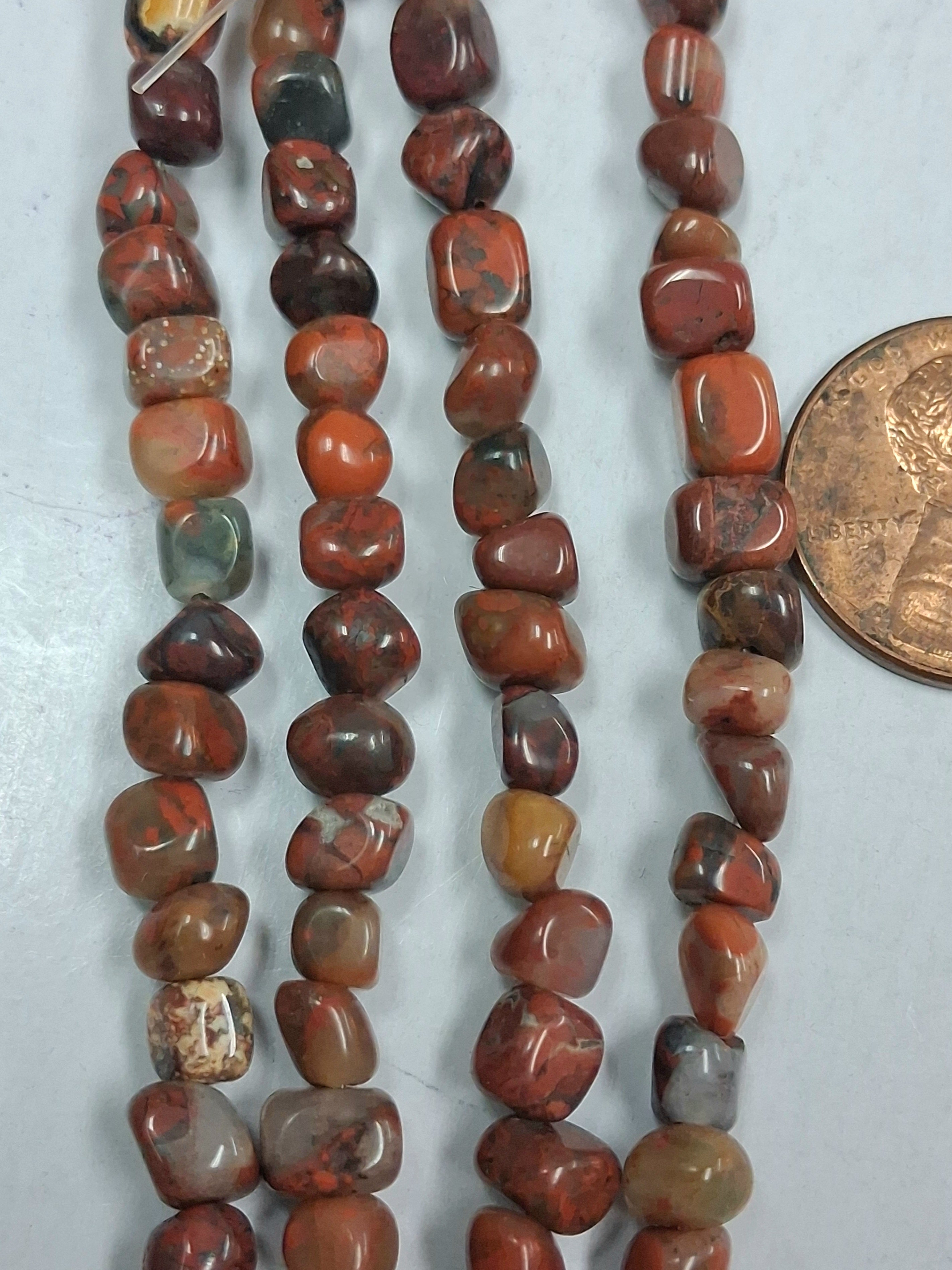 Rainbow Jasper   Pebbles   8 inch strand