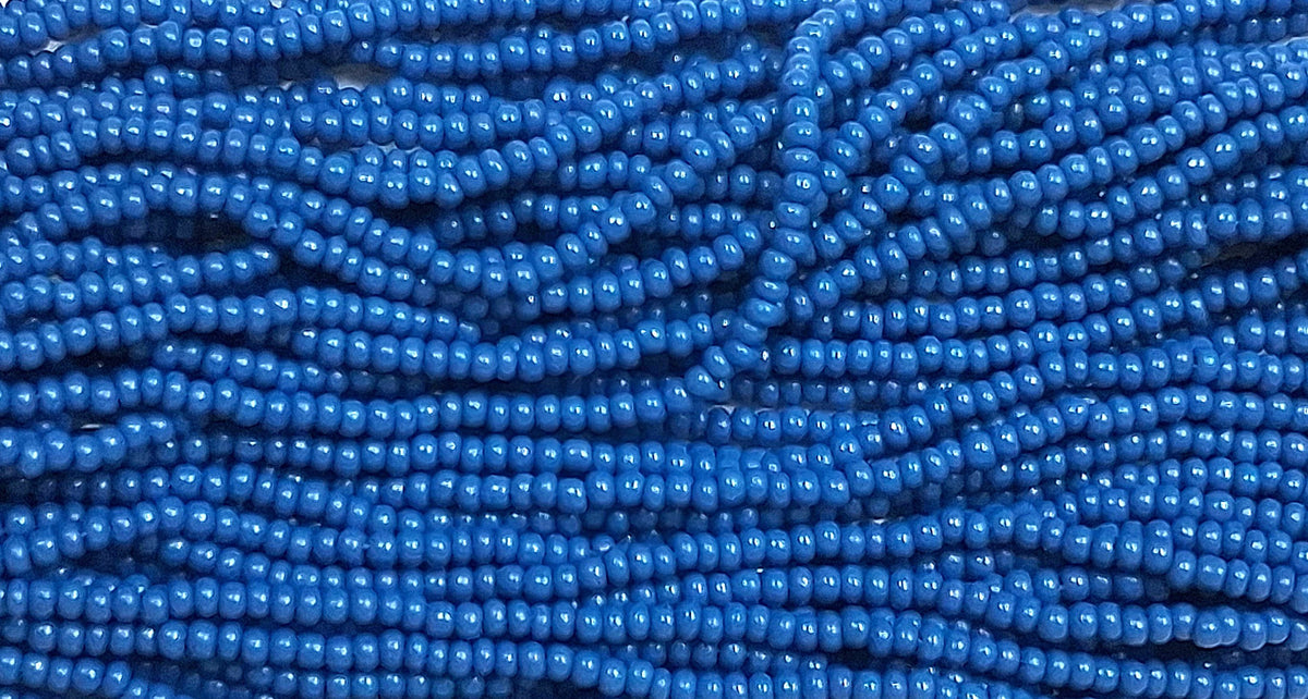 11/0 Czech TEAL-DENIM BLUE OP Seed Beads   12 STRING/HNK-APPX 18 GMS