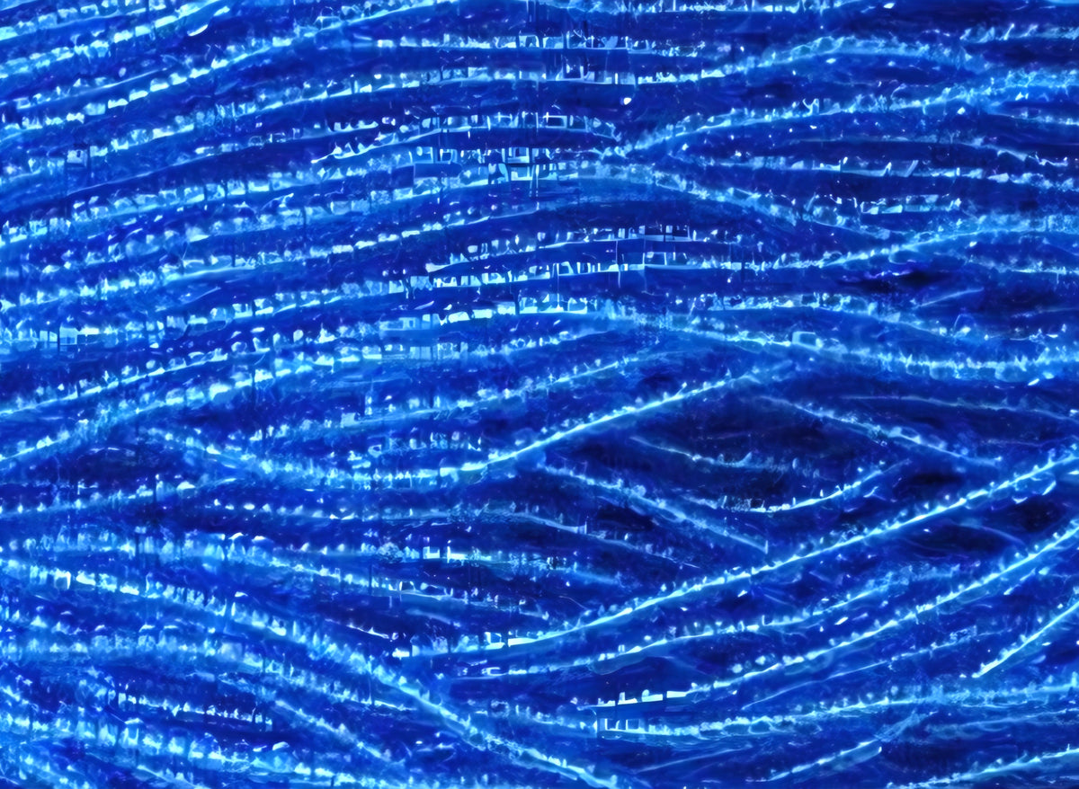 11/0 CZECH MED AQUA TR SEED BEADS 12 STRING/HNK-APPX 17 GMS
