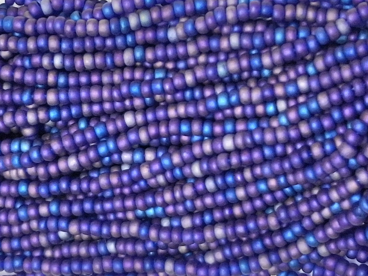 11/0 CZECH COBALT MT AB SEED BEADS  12 STRING/HNK-APPX 34 GMS