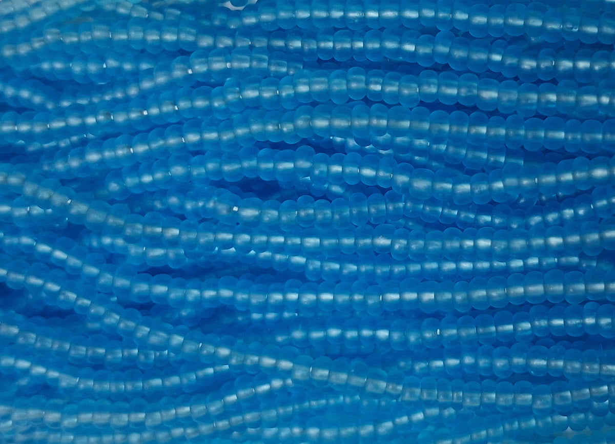 11/0 CZECH DK AQUA MT TR SEED BEADS 12 STRING/HNK-APPX 34 GMS
