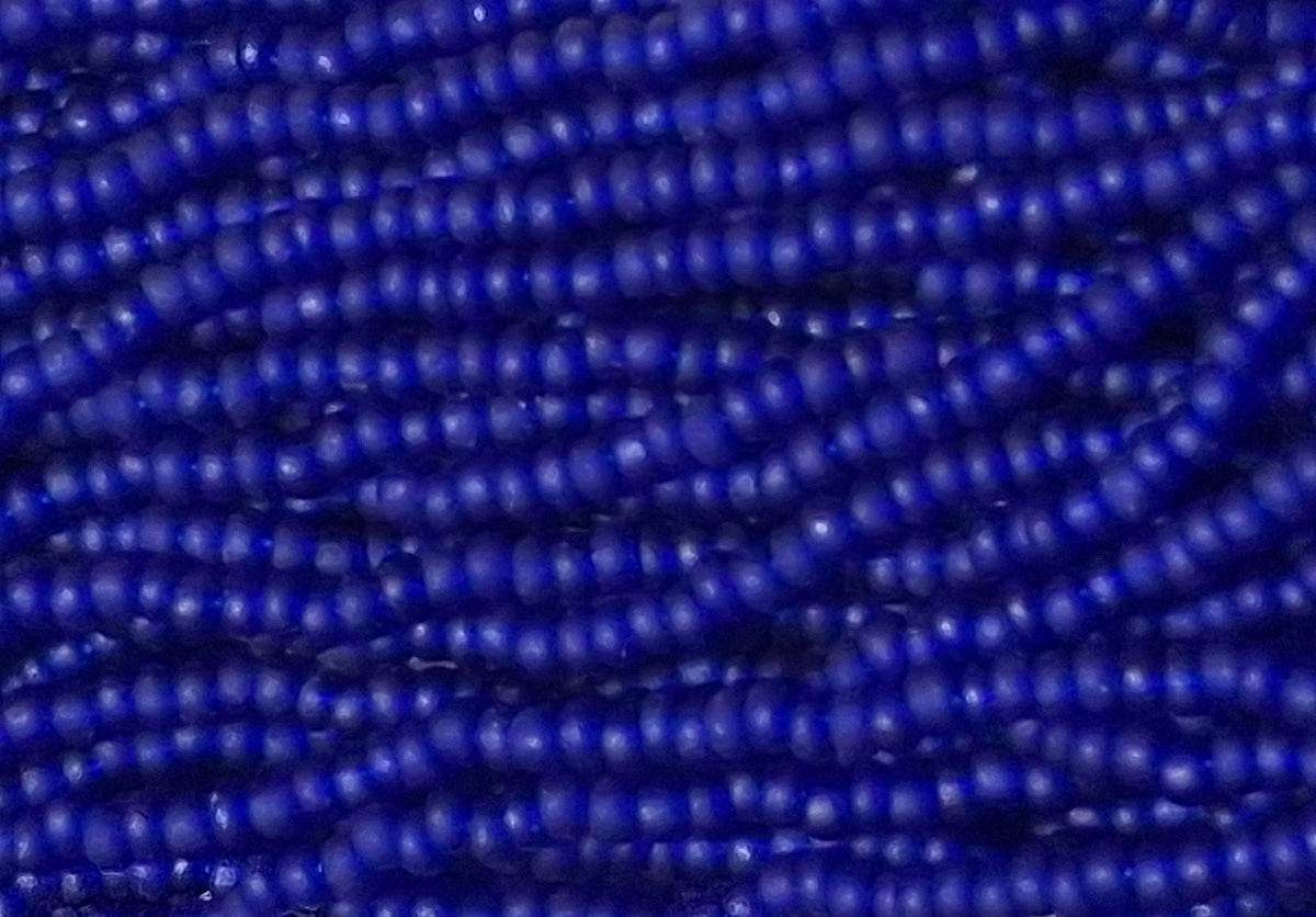 11/0 CZECH COBALT MT TR SEED BEADS  12 STRING/HNK-APPX 34 GMS