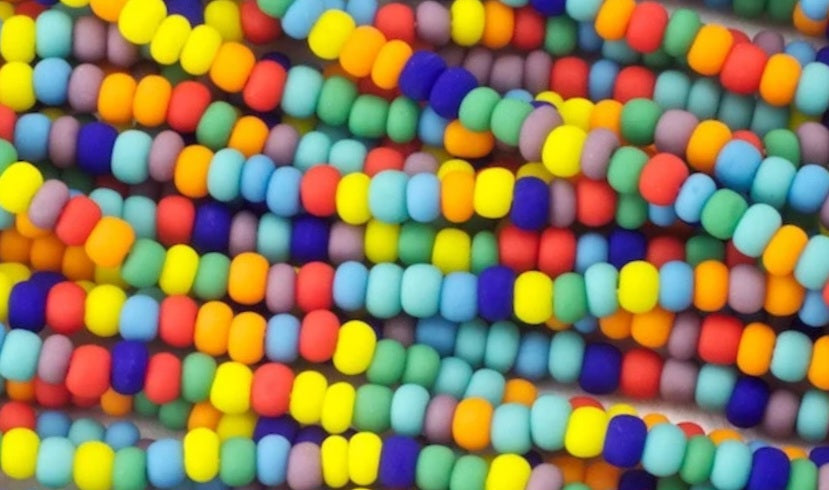 11/0 CZECH MULTI MIX OP MT SEED BEADS  12 STRING/HNK-APPX 34 GMS
