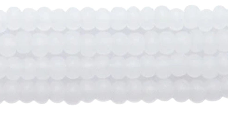 11/0 CZECH OPAL WHITE MT TR SEED BEADS 12 STRING/HNK-APPX 34 GMS
