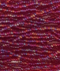 11/0 CZECH RUBY AB SEED BEADS 12 STRING/HNK-APPX 34 GMS