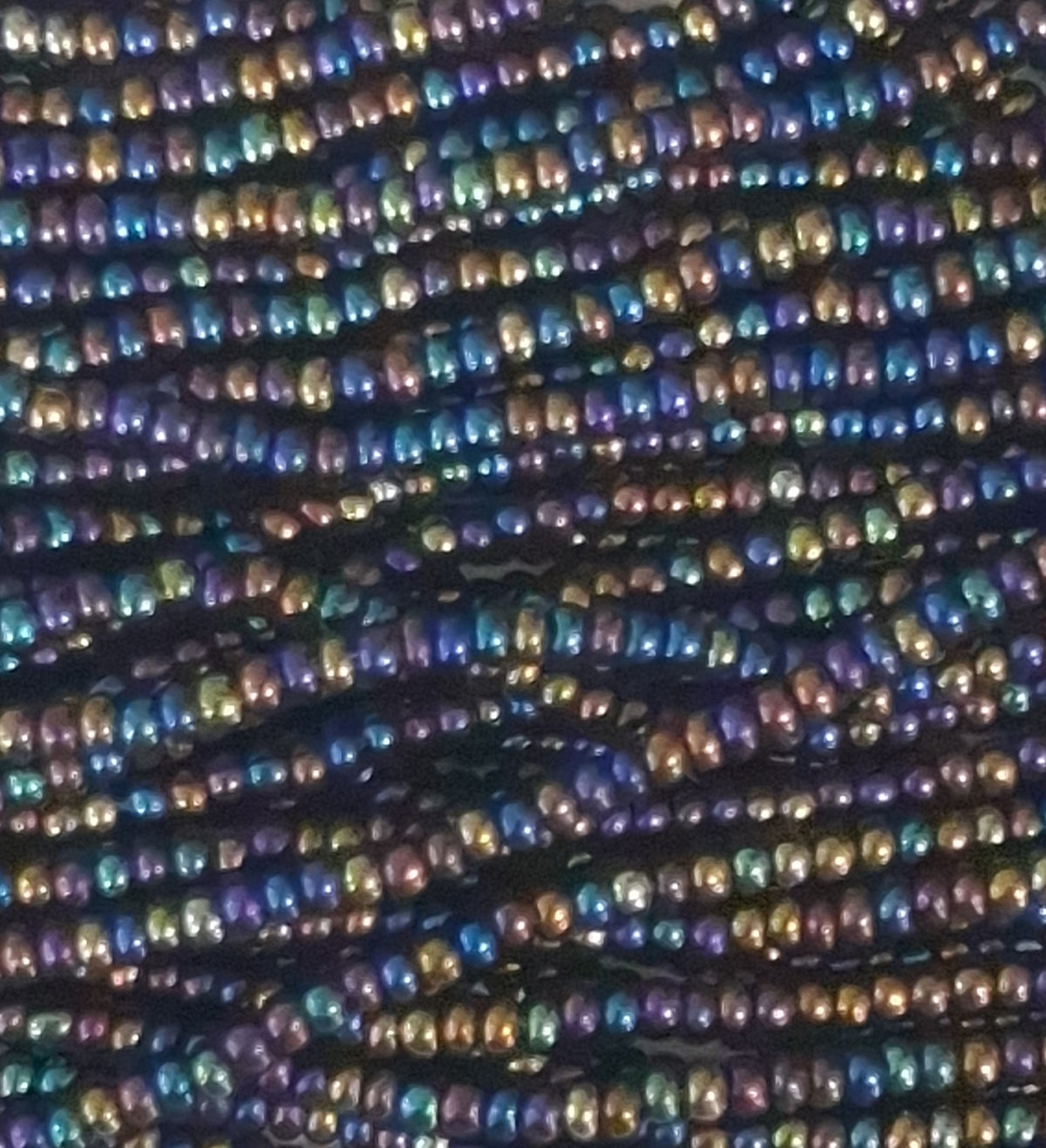 11/0 CZECH JET AB SEED BEADS 12 STRING/HNK-APPX 34 GMS