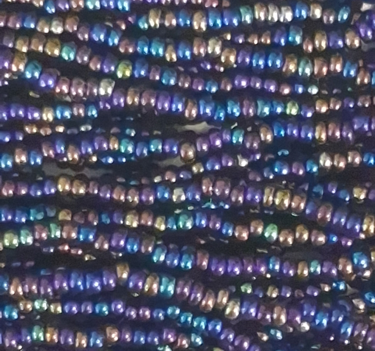 11/0 CZECH COBALT AB SEED BEADS 12 STRING/HNK-APPX 34 GMS